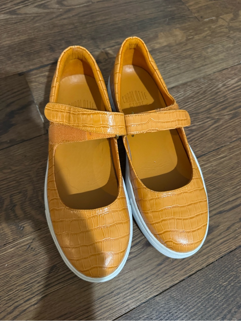 Charlotte Stone Croc-Embossed Mary Jane Sneakers
